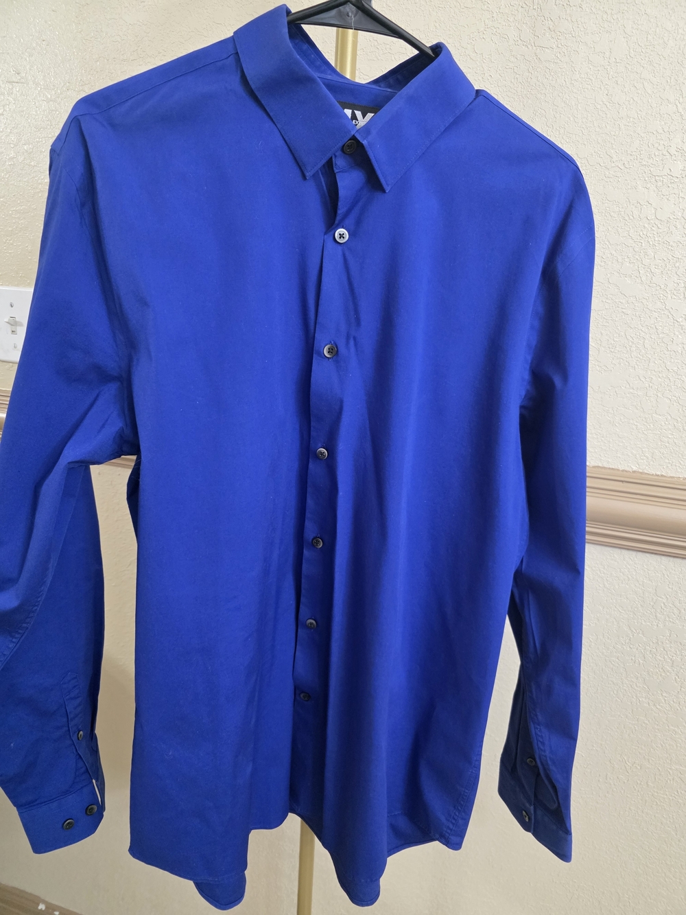 Express Men's Classic Button-Up 1MX Shirt in Royal Blue